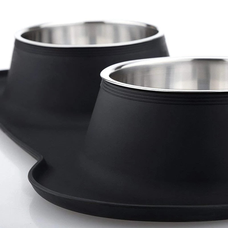 non-slip double pet bowls