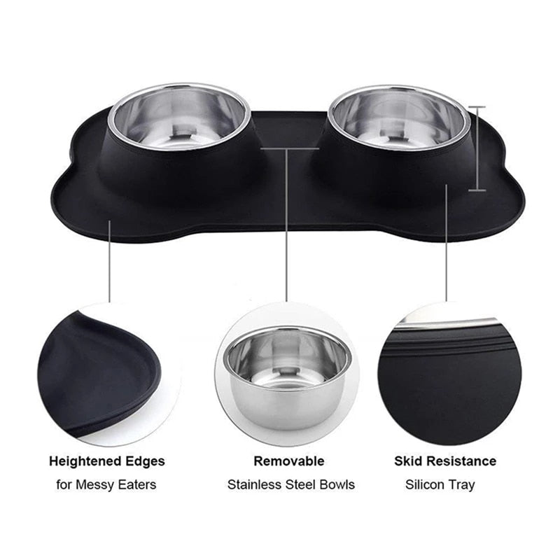 No-Slip Pet Food Bowl Set